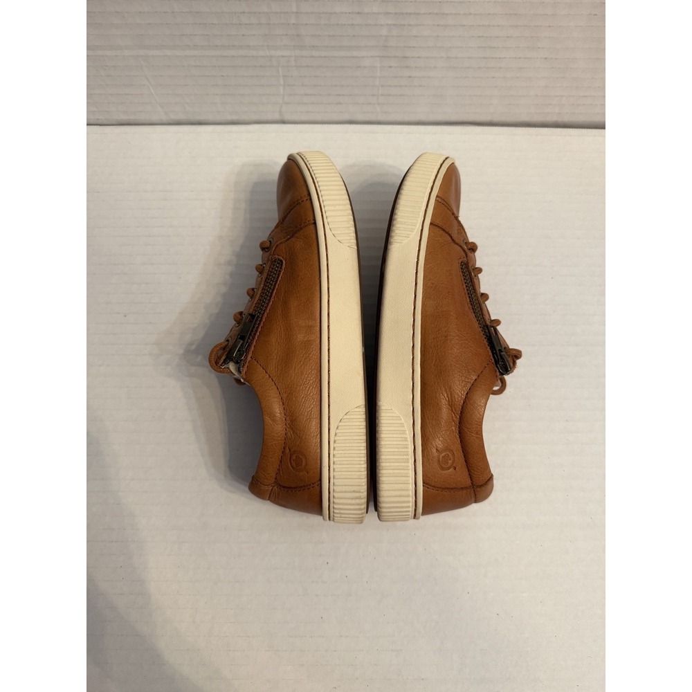 Born Women Tamara Distressed Leather Sneakers Size 6 Comfort Shoes Neutral Zip - Picture 6 of 10